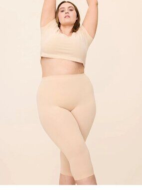 NEW Thigh Society The WhispAir Cooling™ Anti-Chafe Slip Short Beige 21"  5XL/6XL